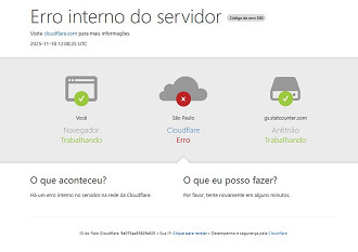 A maioria dos sites exibem essa tela no momento de instabilidade