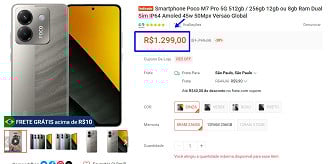 POCO M7 Pro em oferta.