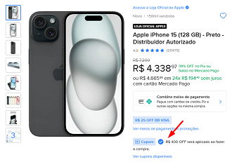 Oferta do iPhone 15