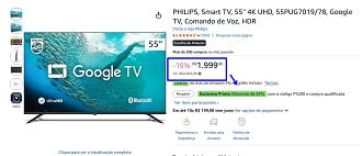 Oferta da TV TV de 55 da Philips