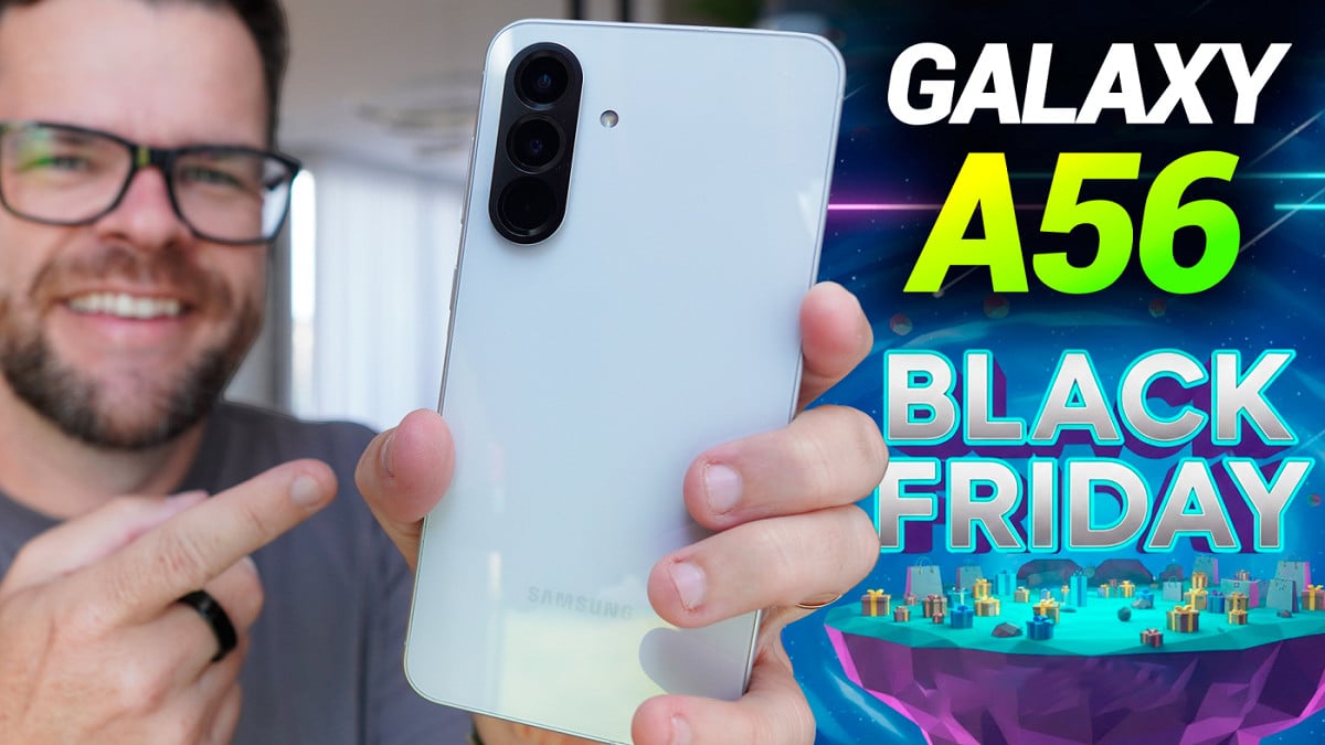 Esses são os seis motivos pelos quais o Galaxy A56 vai ser um dos celulares mais buscados na Black Friday. Imagem: Oficina da Net