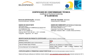 Certificado de Conformidade Técnica da bateria de modelo SE 48 da Motorola. Imagem: Reprodução/Anatel