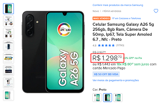 Oferta do Galaxy A26