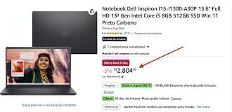 Dell de 8GB/512GB em oferta