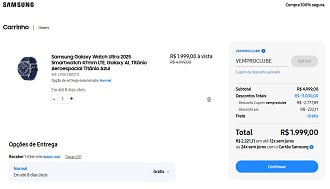 Galaxy Watch Ultra 2025 em oferta por R$ 1.999,00 na Samsung!