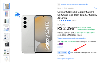 Oferta do Galaxy S24 FE
