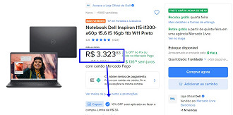 Notebook da Dell em oferta