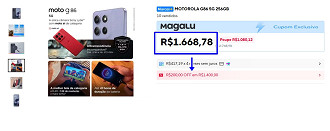 Print comprovando oferta do Moto G86
