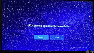 Erro 503 indica que o serviço BTV está indisponível. Imagem: Reprodução