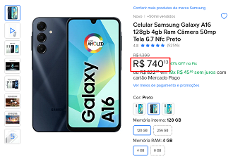 Oferta do Galaxy A16 4G