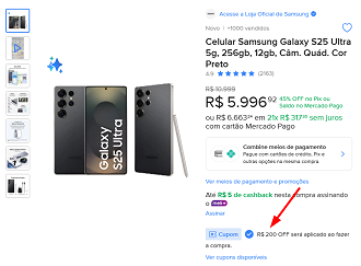 Oferta do Galaxy S25 Ultra