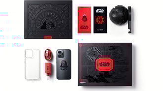 Itens da caixa do Reno14 F Edição Especial Star Wars - Lado Sombrio