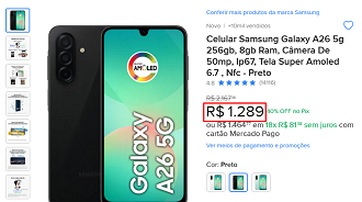 Oferta do Galaxy A26