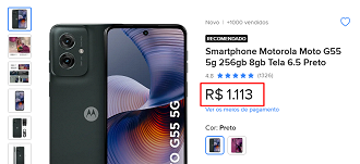 Oferta do Moto G55 5G