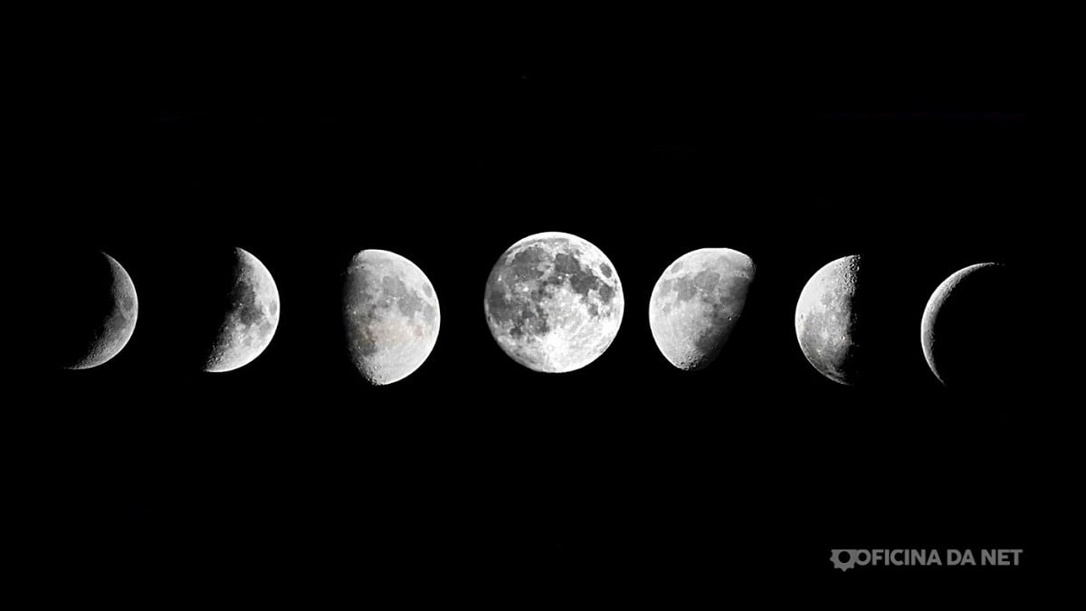 Qual a fase da Lua nesta quinta-feira, 18 de dezembro de 2025. Imagem: Oficina da Net