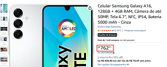 Galaxy A16 4G em oferta na Amazon
