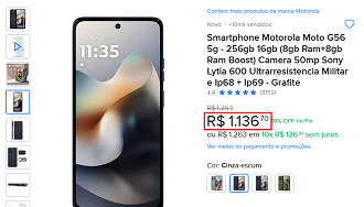 Oferta do Moto G56