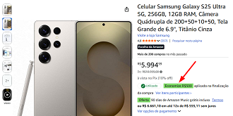 Oferta do Galaxy S25 Ultra