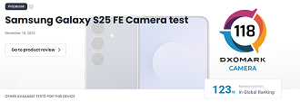 Pontuação do Galaxy S25 FE no DxOMark