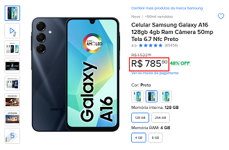 Oferta do Galaxy A16 4G