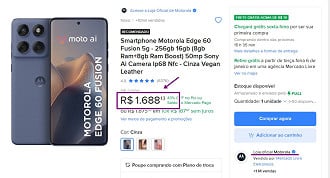 Oferta do Edge 60 Fusion