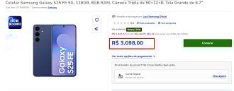 Promoção do Galaxy S25 FE