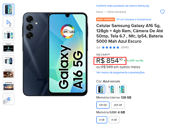 Oferta do Galaxy A16 5G