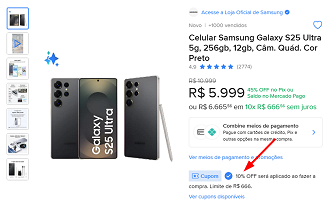 Oferta do Galaxy S25 Ultra