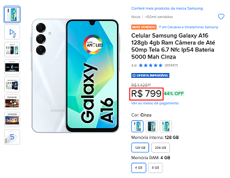 Oferta do Galaxy A16 4G