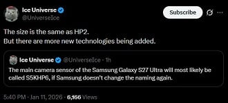 Galaxy S27 Ultra cotado para usar um novo sensor principal de câmera