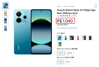 Oferta do Redmi Note 14 4G