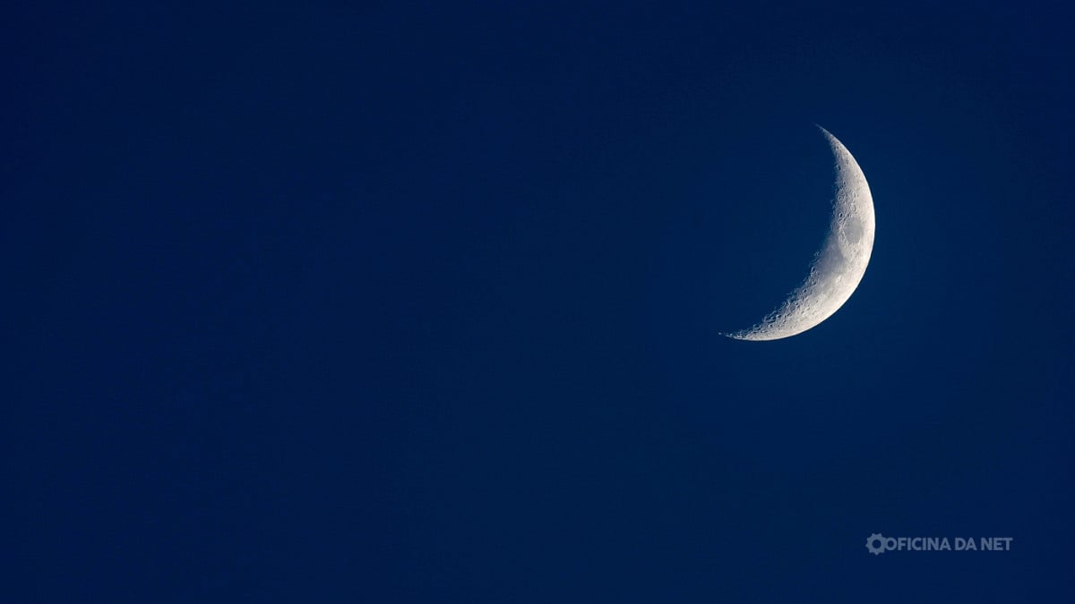 Qual a fase da Lua nesta quarta-feira, 14 de janeiro de 2026. Imagem: Oficina da Net