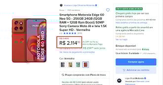 Oferta do Motorola Edge 60 Neo
