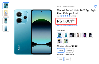Oferta do Redmi Note 14 4G