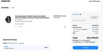 Em oferta na loja oficial da Samsung por R$ 2.999,00.