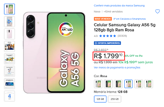 Oferta do Galaxy A56