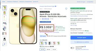 Oferta do iPhone 15