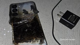 Galaxy S25+ que explodiu usava carregador original da Samsung. Imagem: Reprodução