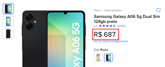 Oferta do Galaxy A06 5G
