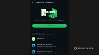 Tela de Dispositivos Conectados no WhatsApp