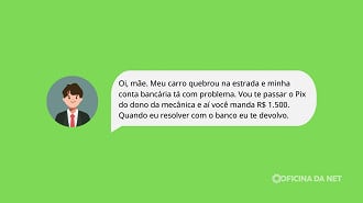 Esse é um exemplo de mensagens suspeitas