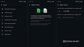 Tela para mudar númerod e telefone