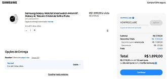 Galaxy Watch8 44mm Bluetooth por R$ 1.899,00 na Samsung nessa semana!