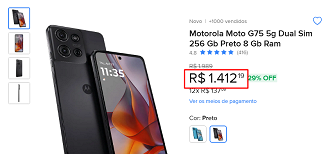 Oferta do Moto G75 5G