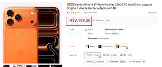 Oferta do iPhone 17 Pro Max