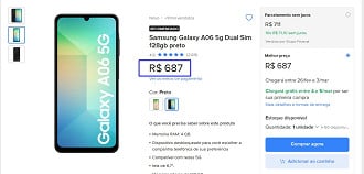 Oferta do Galaxy A06 5G