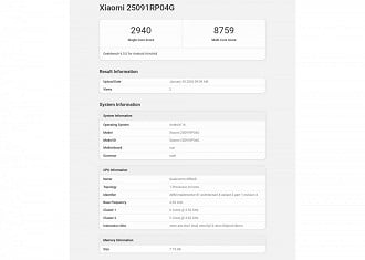 Xiaomi Pad 8 Pro no Geekbench