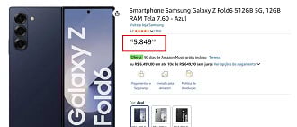Oferta do Galaxy Z Fold 6
