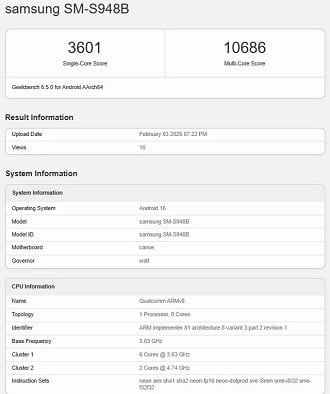 Teste confirma processador do Galaxy S26 Ultra