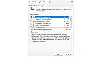 Usando a Limpeza de Disco, é possível limpar os dados que desapareceram na outra lista